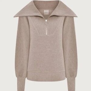 Women's Varley Vine Half Zip pullover taupe marl